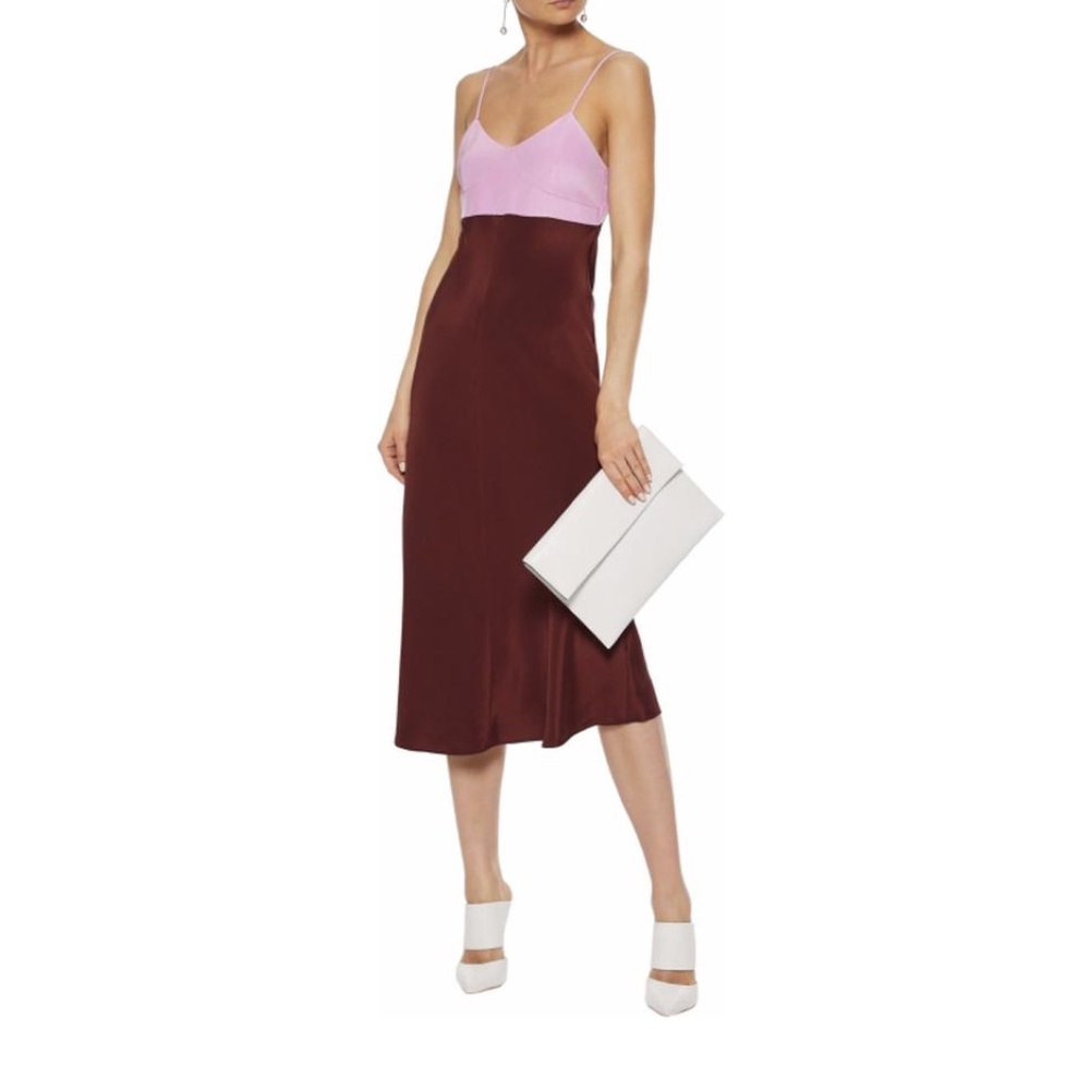 Tibi Bias Colorblock Midi Dress